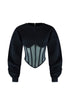 Be Your Self Corset Sweatshirt Top Top EDGE Small Black